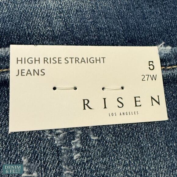 Risen Los Angeles RDP5163 Distressed Boyfriend Jeans Dark Wash Size 5/27 NEW - Picture 5 of 10